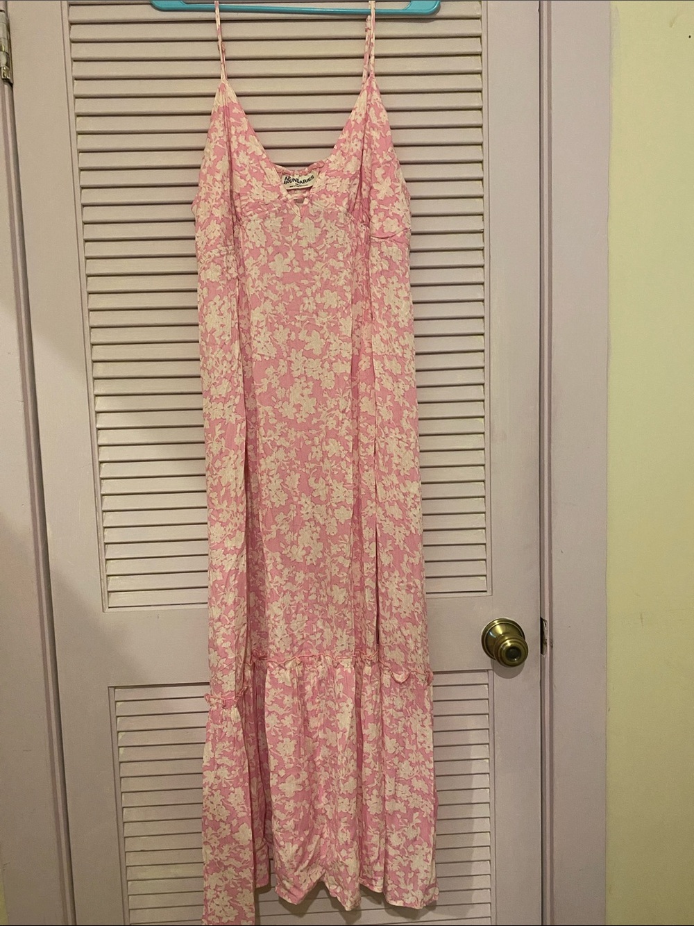 No Boundaries Pink and Cream Floral Slip Dress